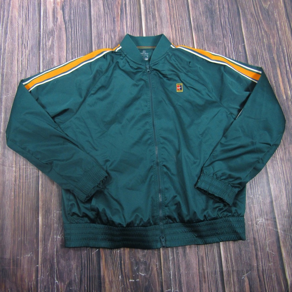 Nike Jacket Mens XL Green Dri-FIT Track Jacket Full Zip‎ Colorblock Lightweight